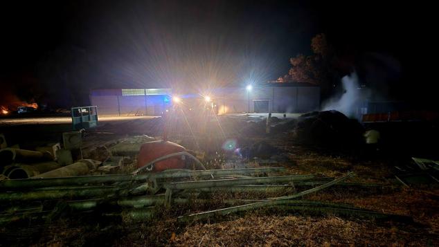 Fotos: Más de cien palmeras del vivero municipal de Mérida se queman en el incendio de El Prado