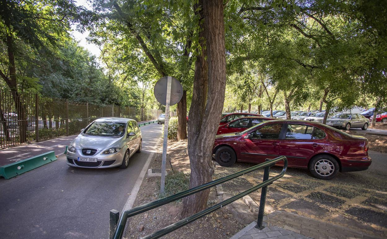 Aparcamiento del Parque del Príncipe, que se pretende ampliar. 