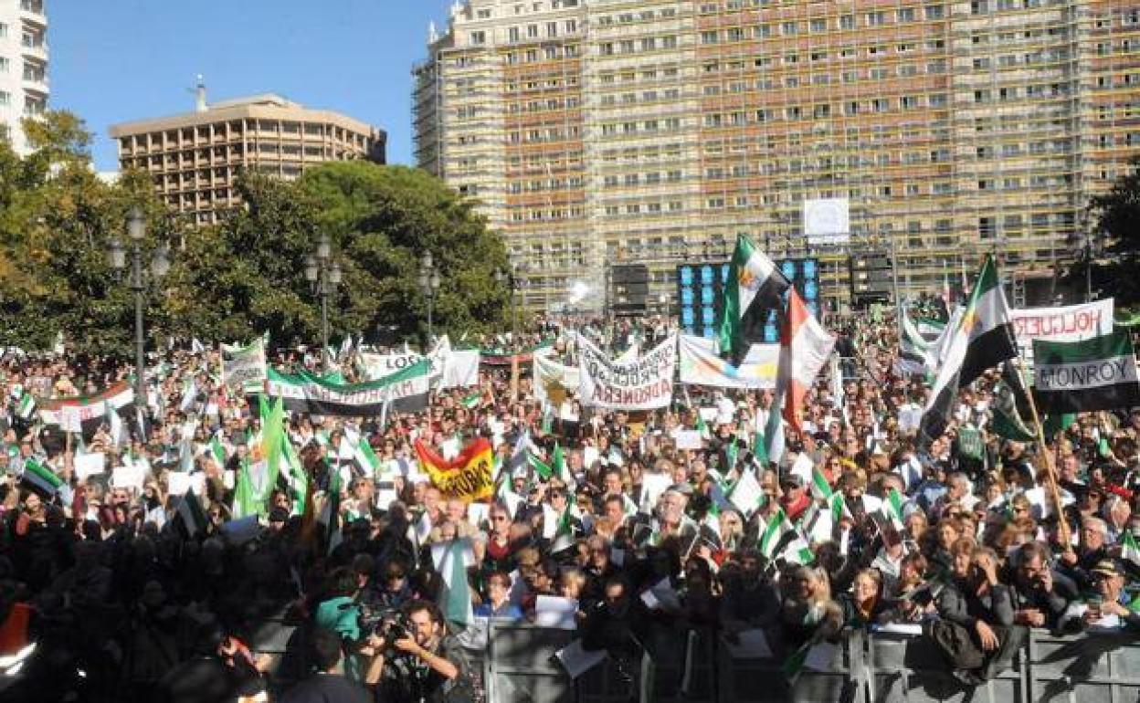 Manifestación por un tren digno en Madrid 