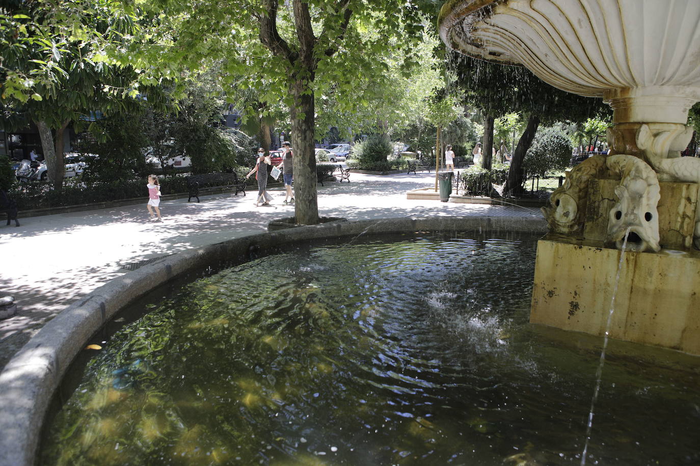 Parque de Cánovas en Cáceres, el escenario de muchos de los timos que se han dado en esta ciudad.