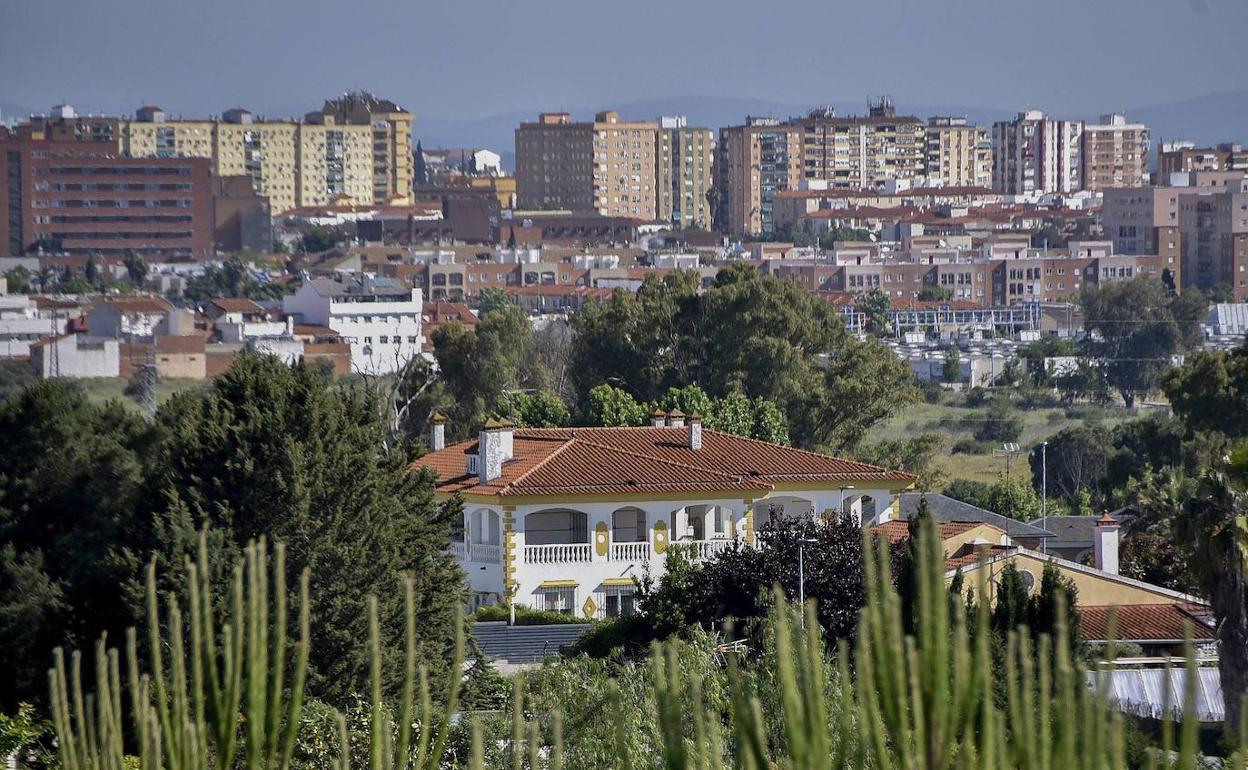 Casco urbano de Badajoz, visto desde Las Vaguadas. 