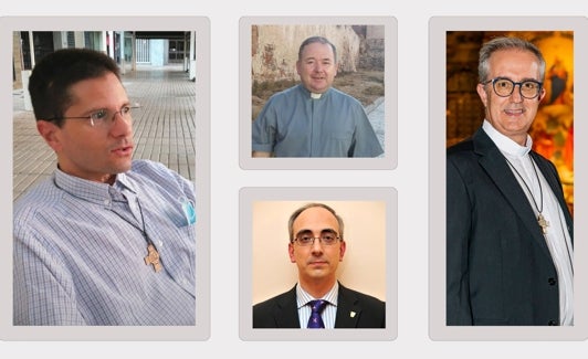 Manuel Hurtado la izquierda, arriba Manuel Ruiz, debajo Miguel Ángel Álvarez Paulino y a la derecha Alejandro Guevara. 