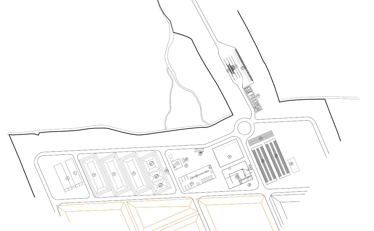 Plano del centro de gestión de residuos. 