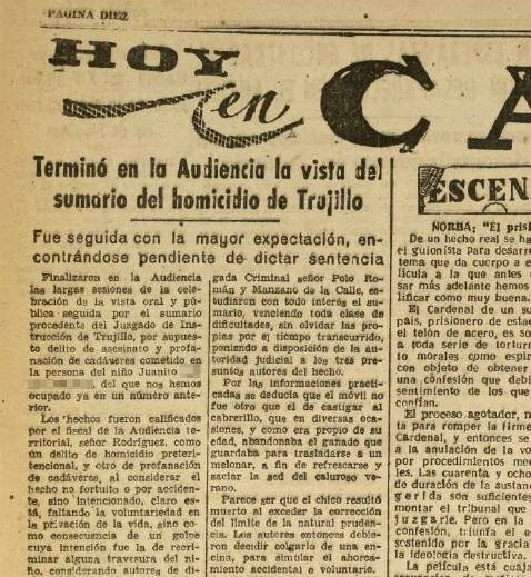 Noticia del Diario HOY del 5 de julio de 1960 sobre el final del juicio.