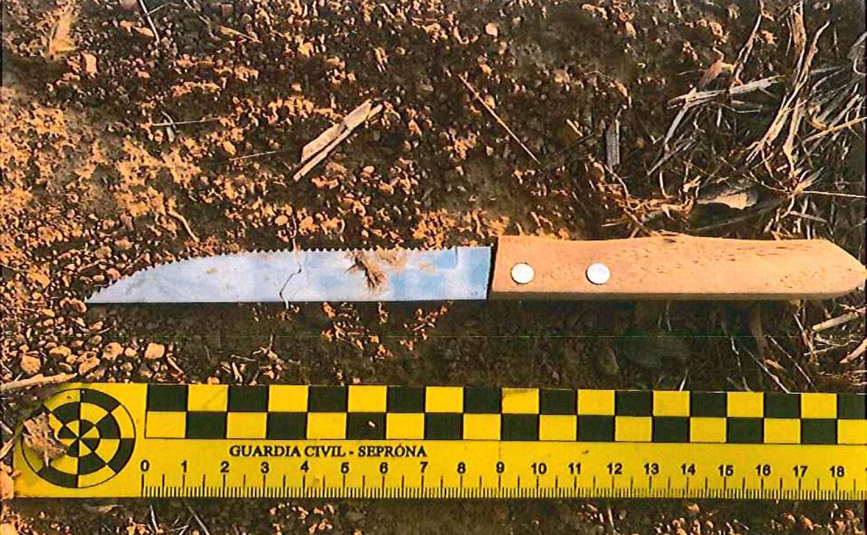 Cuchillo encontrado al lado del hallazo de 'Borrasca', lo que provocó el inicio de la investigación. 