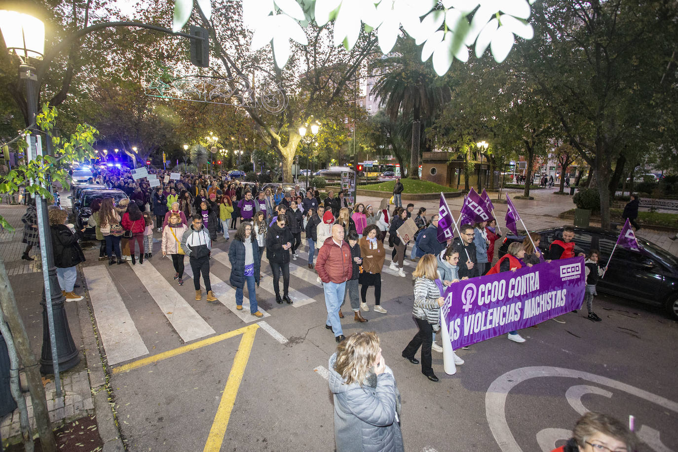 Manifestación contra la violencia machista este viernes 25N en Cáceres. 