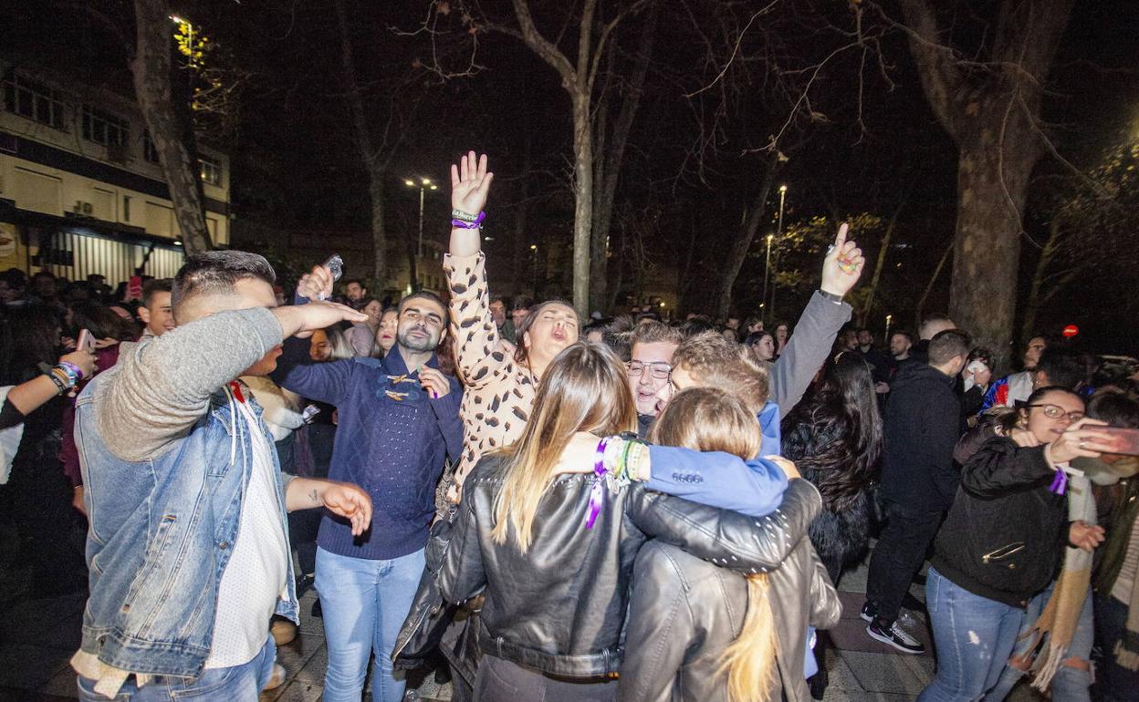 Participantes en la fiesta de Nochevieja Universitaria en la Madrila, en 2019. 