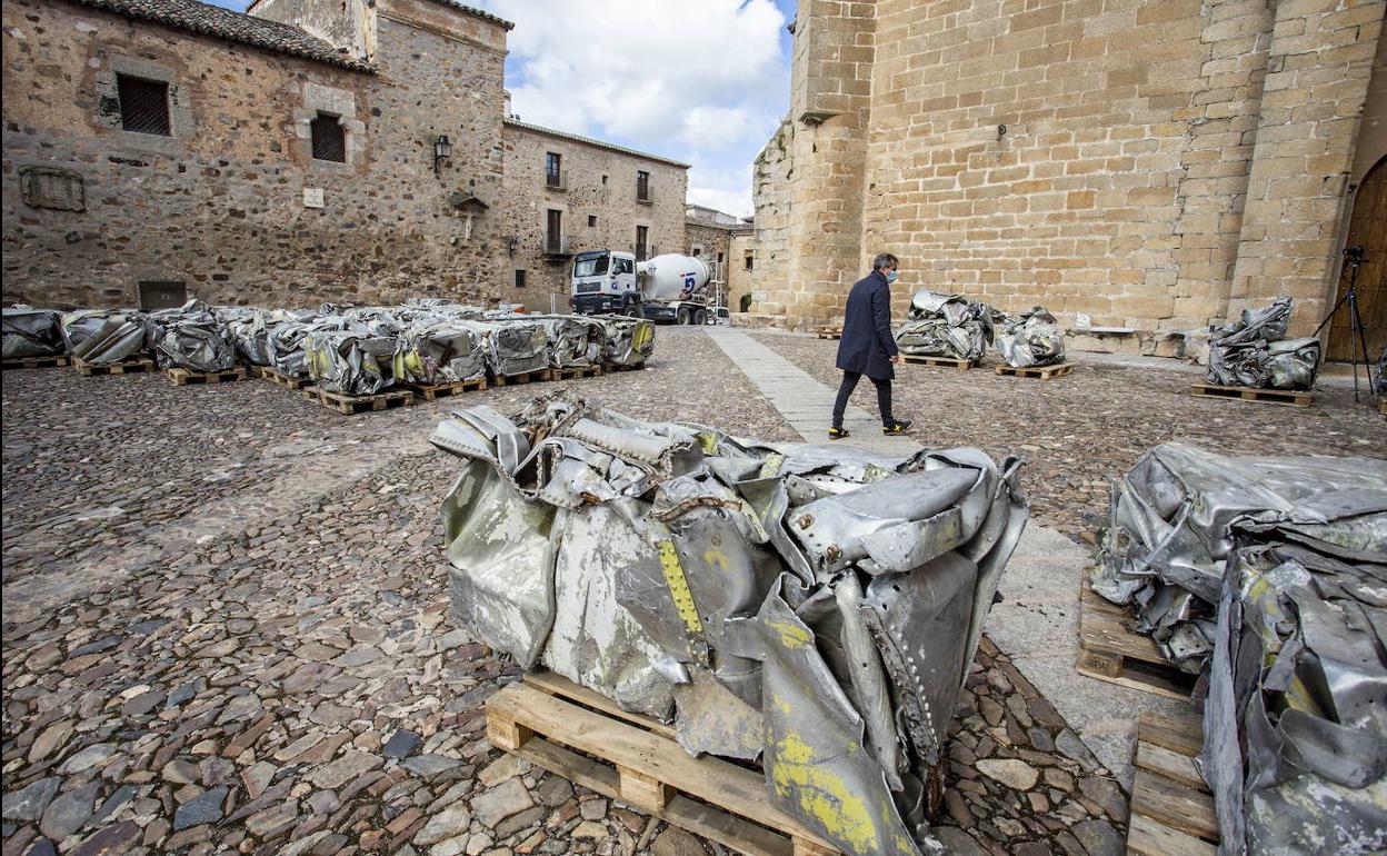 Restos del yate 'Azor' en la última edición de Cáceres Abierto. 