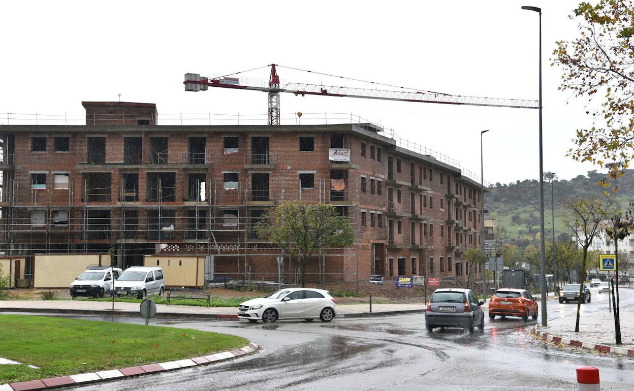 Viviendas en construcción en la avenida de Salamanca. 