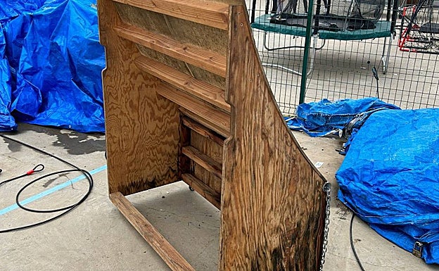 Estado en el que ha quedado una de las rampas. 