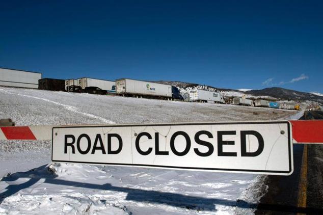 La carretera I-70 ha sido cortada a la altura de Silverthorne, Colorado, por las condiciones extremas de frío.
