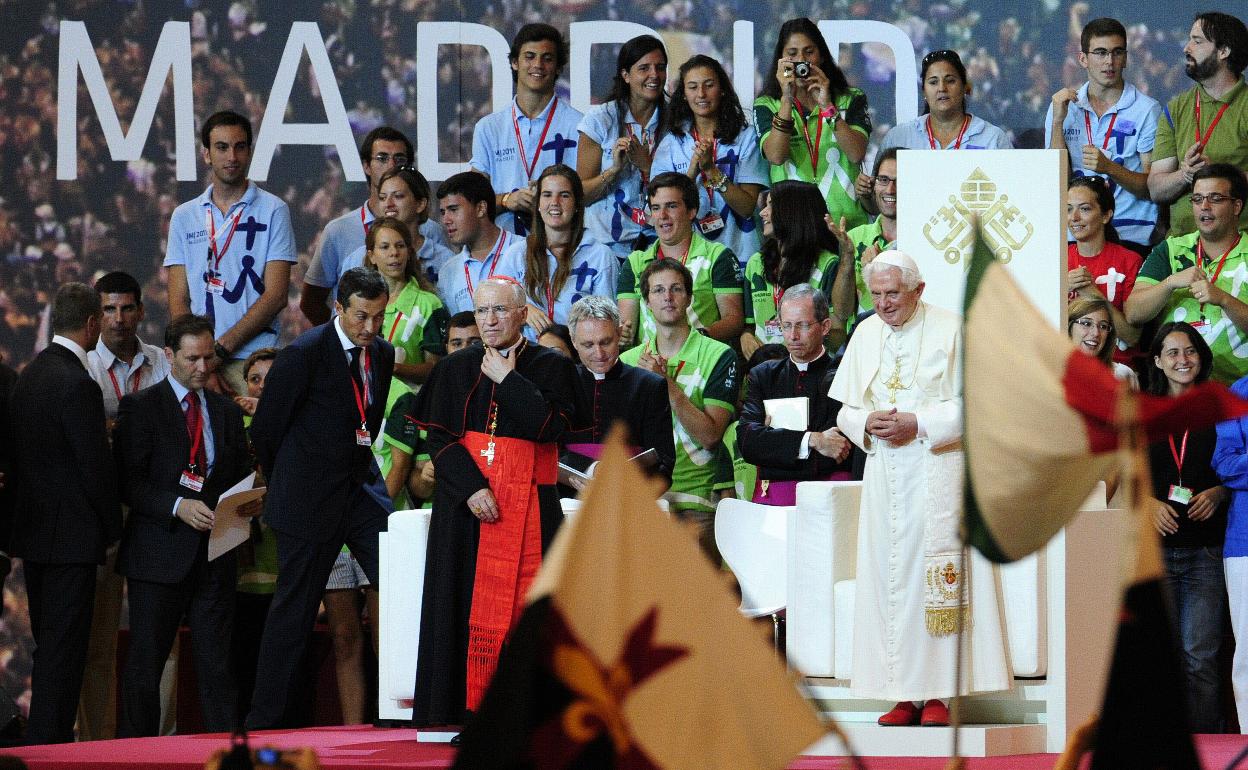 Benedicto XVI estuvo en la JMJ de Madrid, en 2011. 