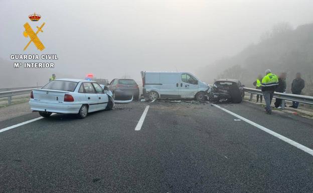 Reabierto el tramo de la EX-A1 cercano a Galisteo donde ha habido una colisión múltiple por la niebla