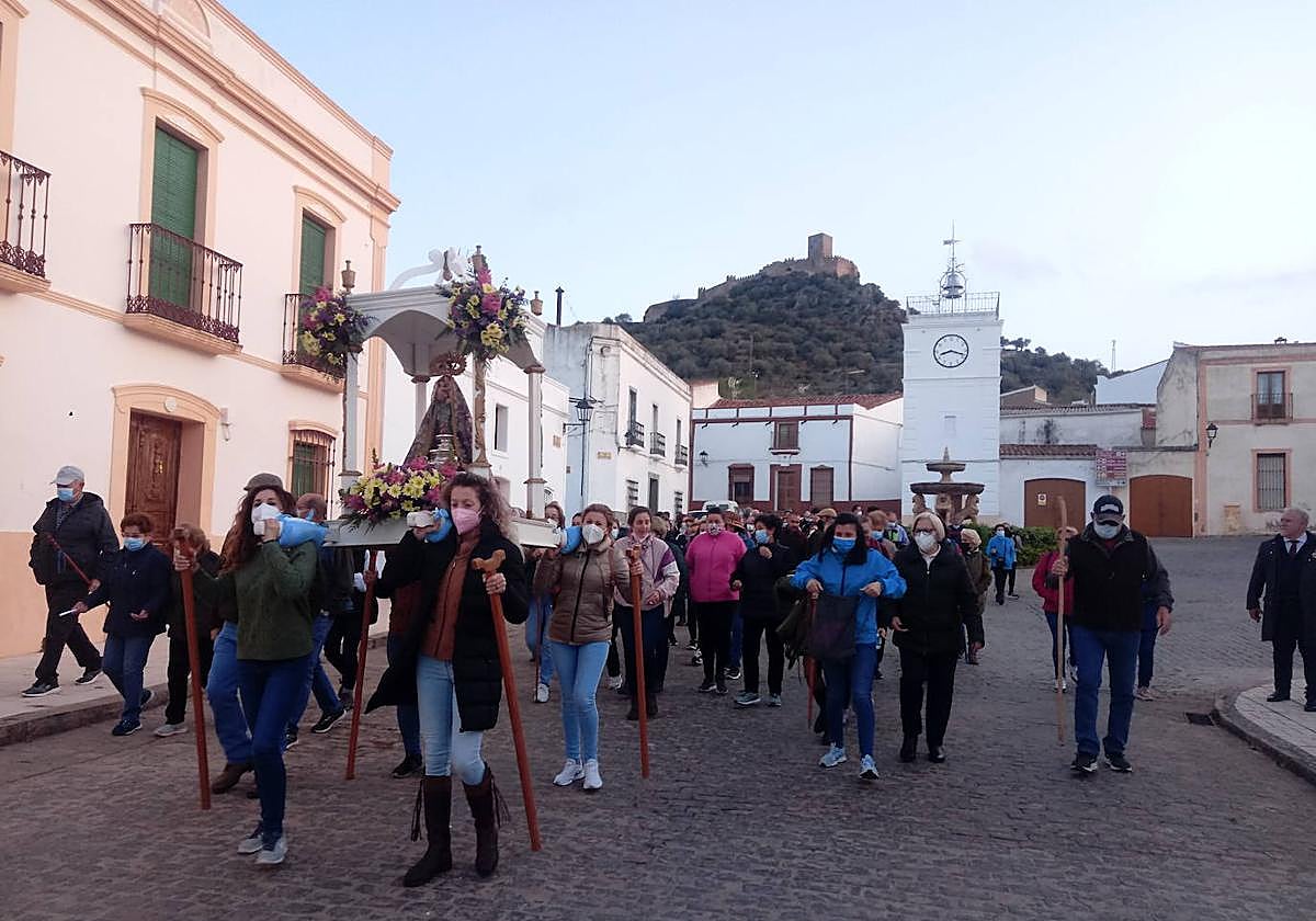 Salida de la Virgen de la Luz en la romería el pasado año 19 de marzo de 2022.