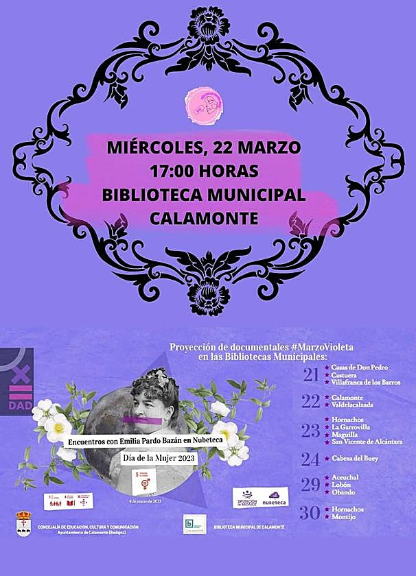 Emilia Pardo Bazán en Nubeteca en la biblioteca de Calamonte