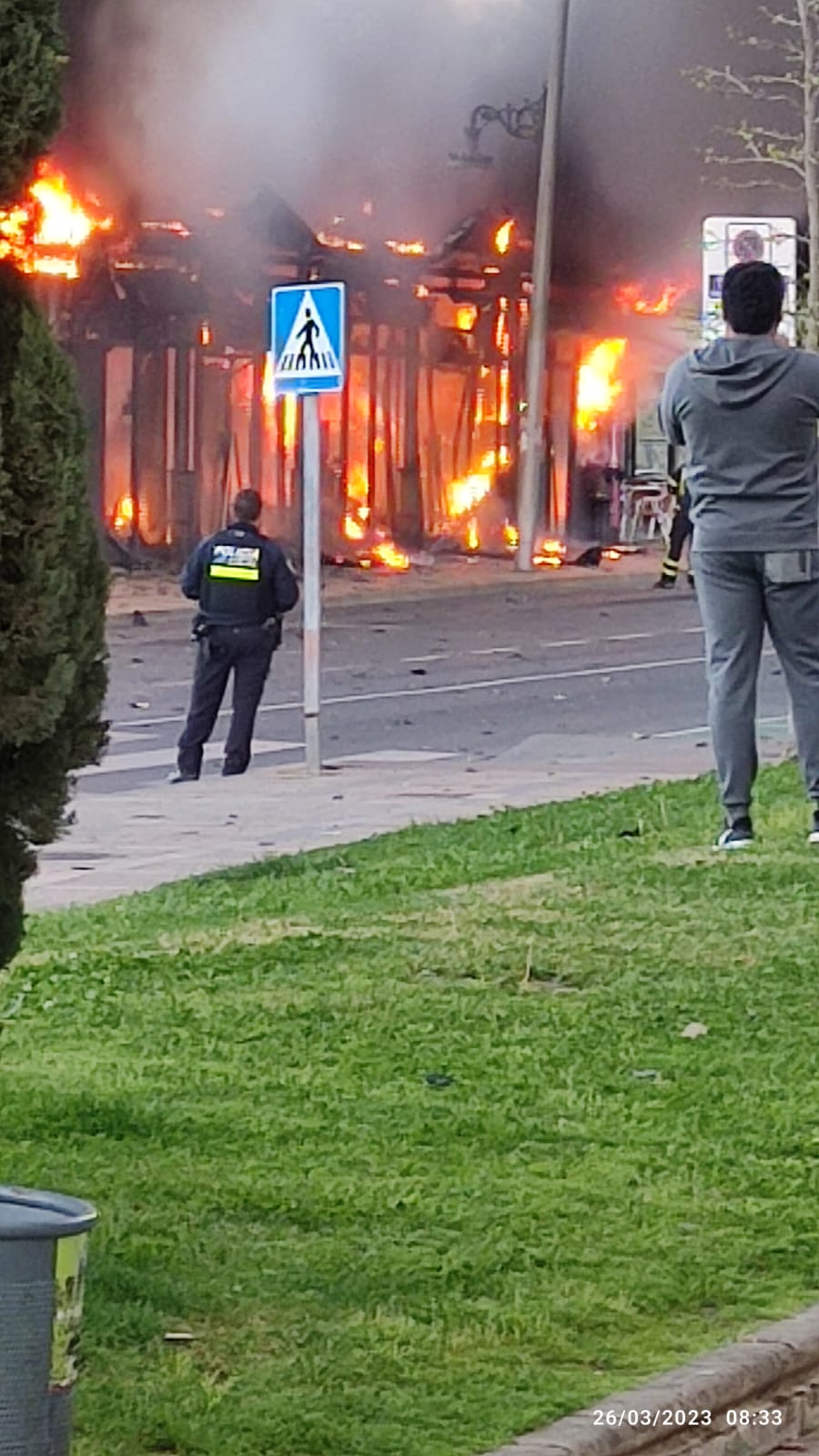 Arde una churrería en Mérida
