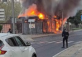 Imagen de las llamas en la churrería.