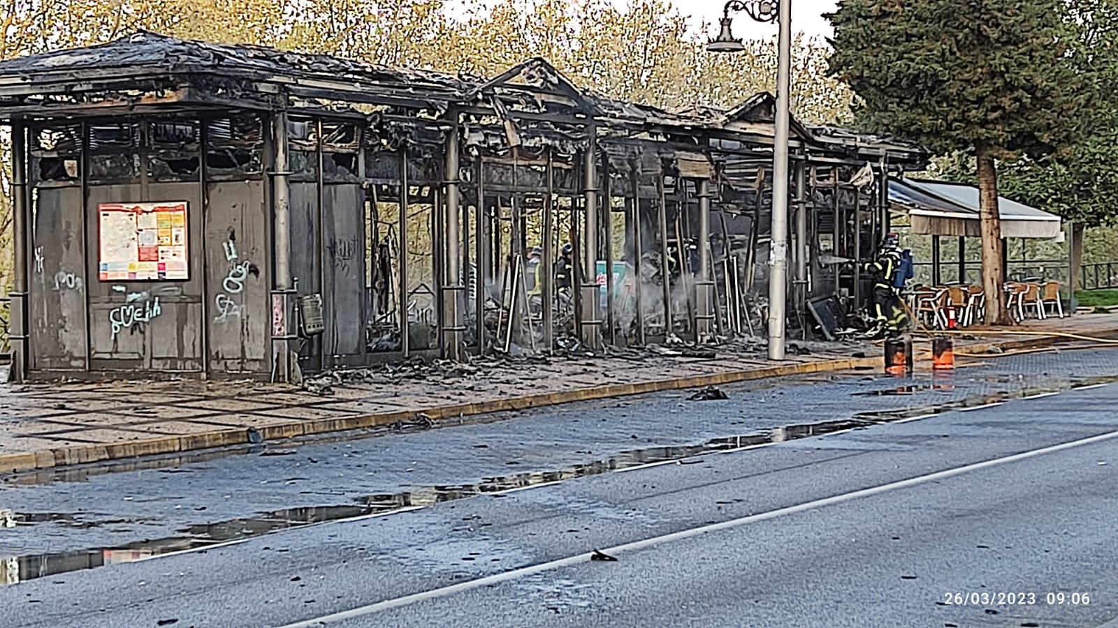 Arde una churrería en Mérida