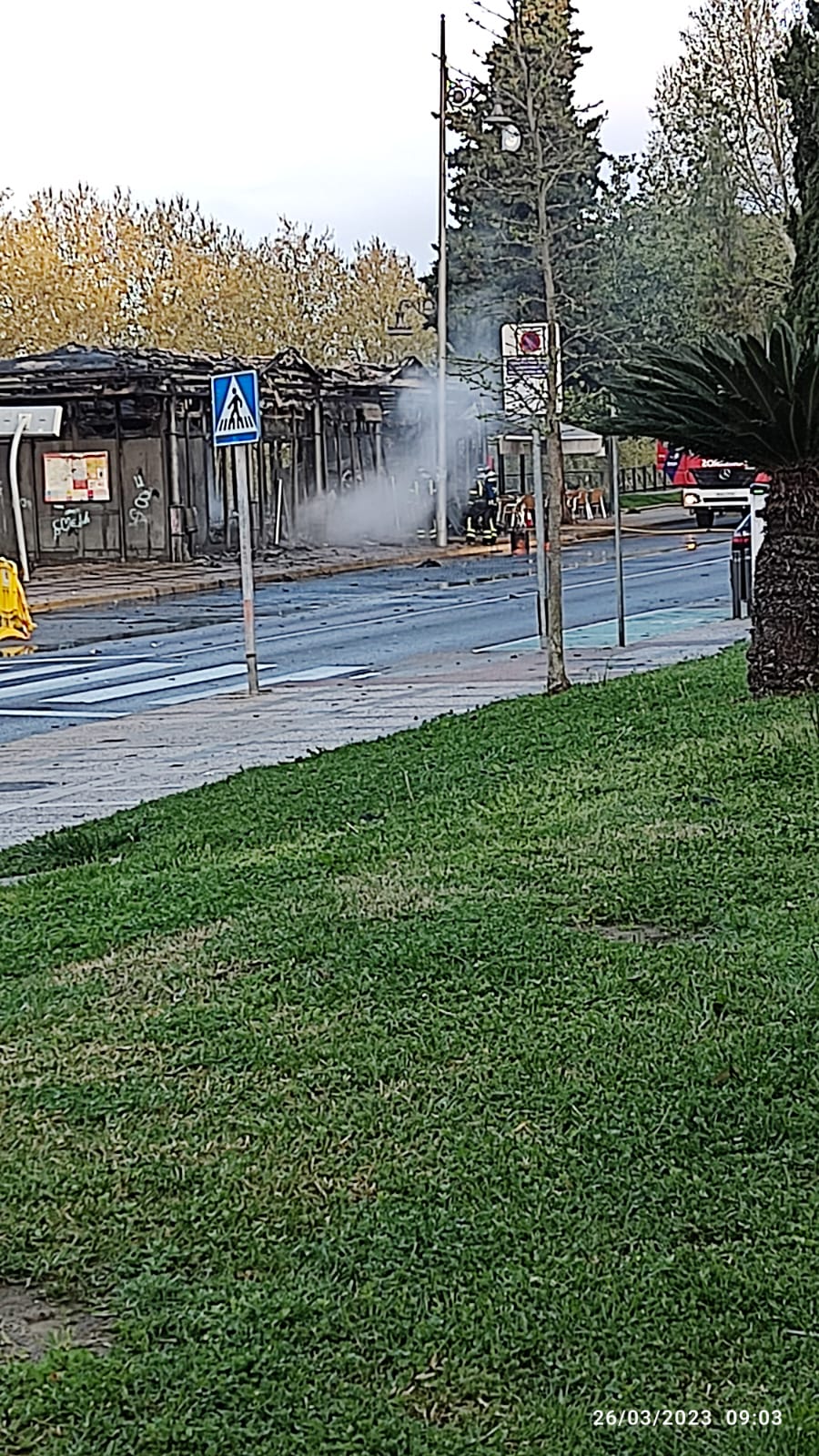 Arde una churrería en Mérida