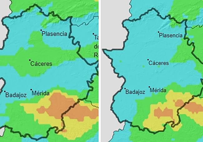 Mapas con el riesgo de incendio para este miércoles y este jueves.