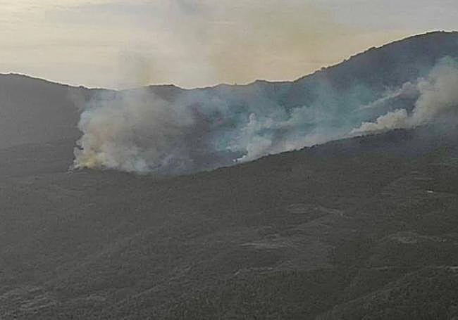 Evolución de la columna de humo en Navaconcejo.
