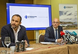 Los directivos de ENE David Valls y Ramón Jiménez en una comparecencia en septiembre de 2022.