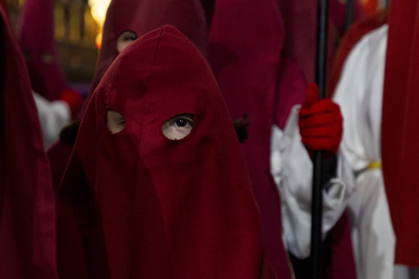 Procesiónj de la Hermandad de la Sagrada Cena en Plasencia este Jueves Santo. 