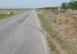 Derrape del tractor antes de salirse de la carretera