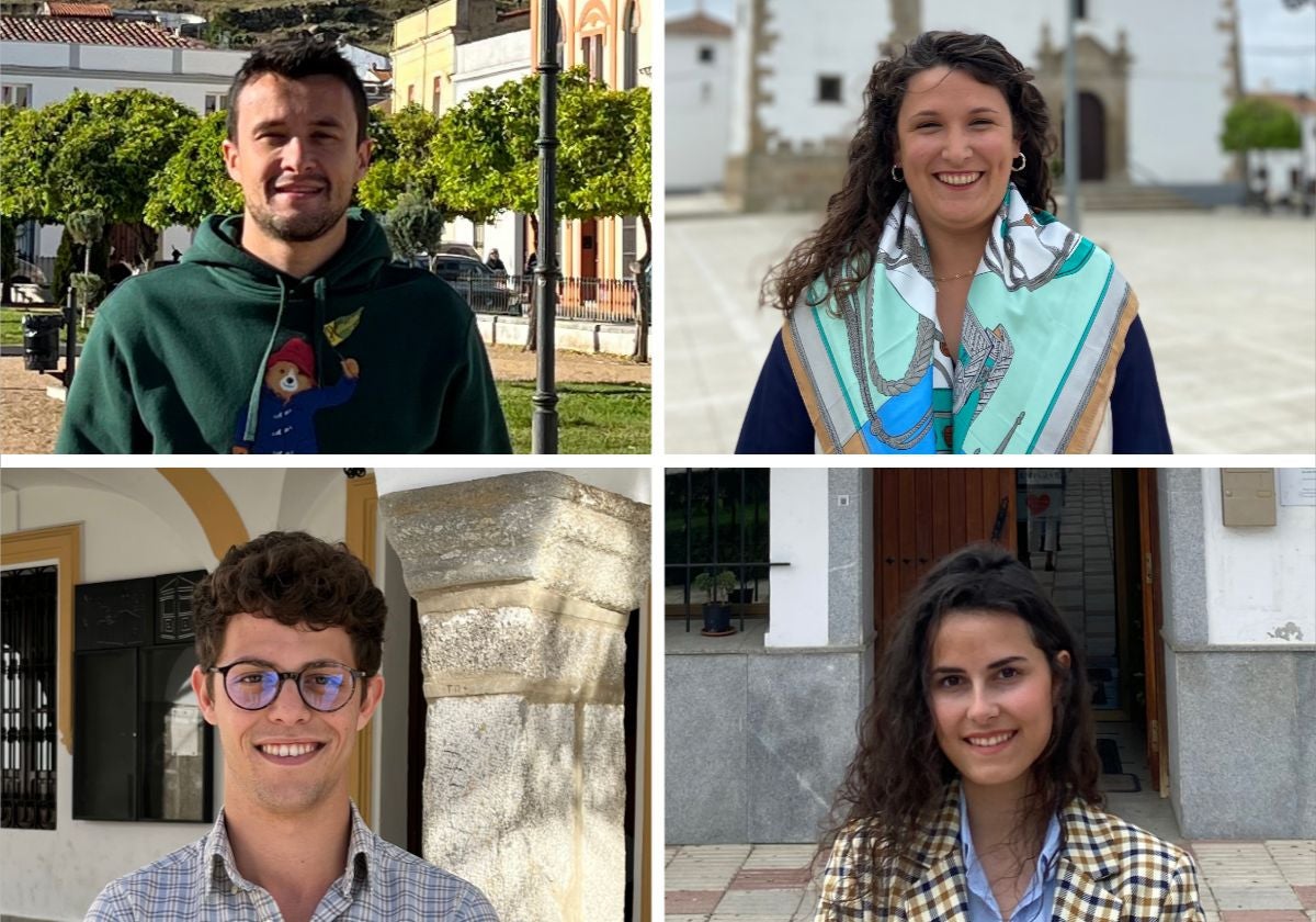 Pablo Asensio (Burguillos del Cerro) y Rosalía Quintanilla (Bodonal de la Sierra) arriba, abajo, Isaac Rodríguez (Medina de las Torres) y Marta Muñoz (El Torviscal)