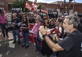 Concentración sindical el pasado viernes por la seguridad en el trabajo.