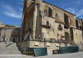 Un momento del montaje, este martes por la mañana.