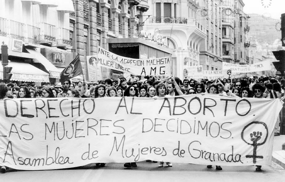 Manifestación a favor de la legalización del aborto en 1983.