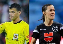 Gil Manzano y Guadalupe Porras, en el equipo arbitral de la final de la Conference League