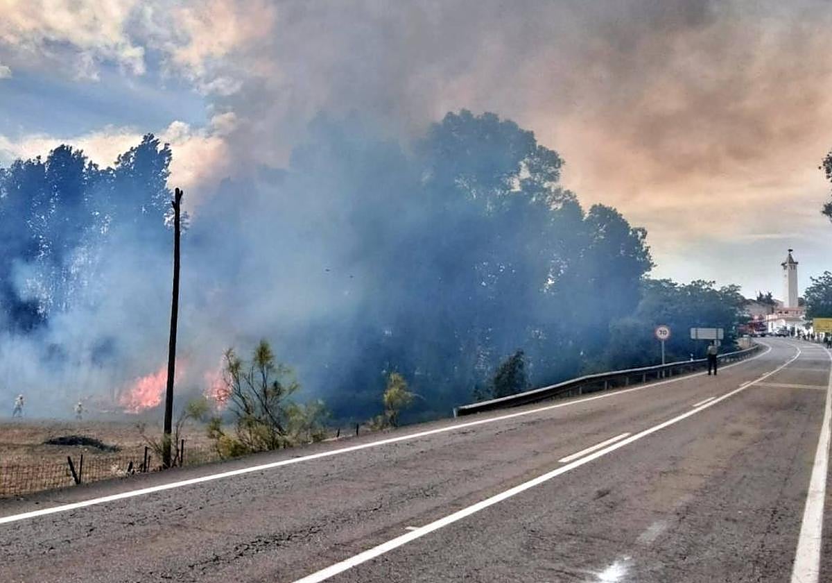 Incendio en Brovales.