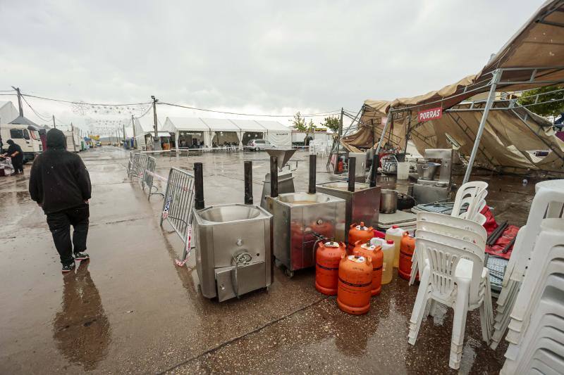 Así ha quedado la feria de Cáceres tras el temporal