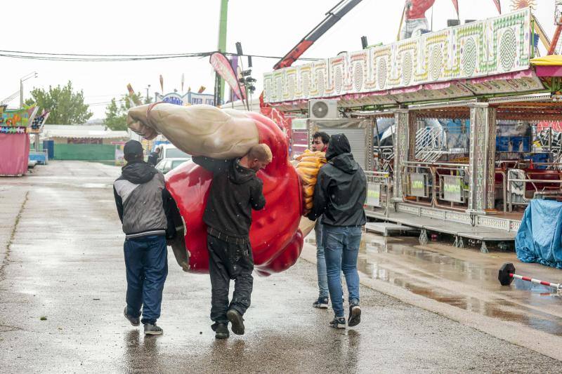 Así ha quedado la feria de Cáceres tras el temporal