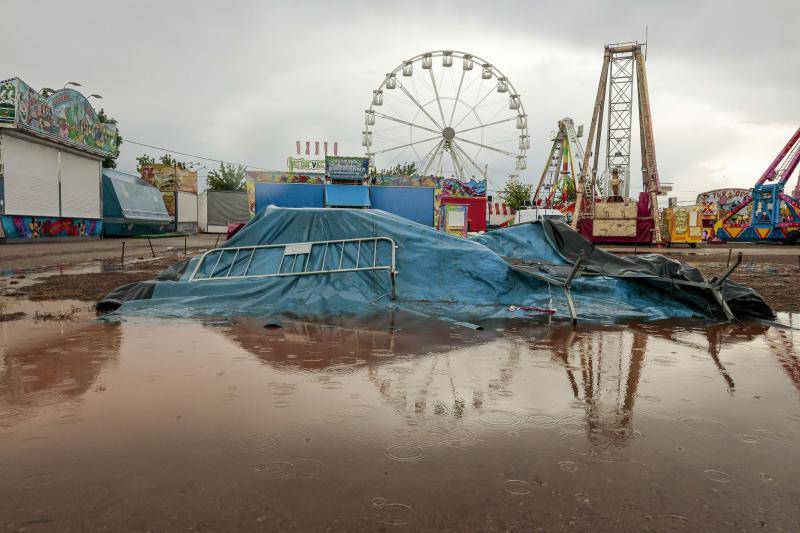 Así ha quedado la feria de Cáceres tras el temporal