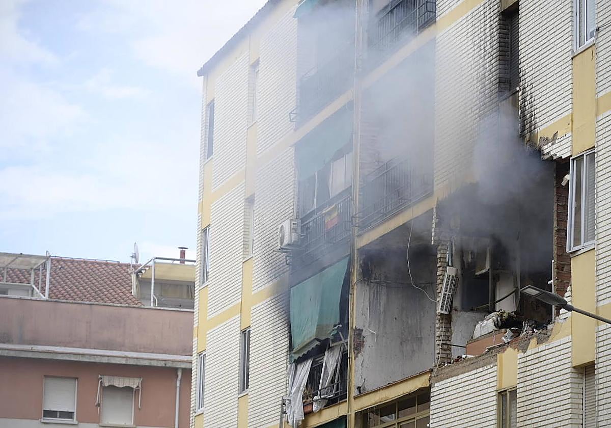 Así ha quedado la vivienda afectada tras la explosión en Badajoz