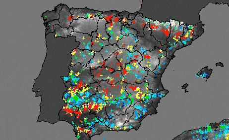 Actividad de rayos desde las 14.00 hasta las 19.00 horas.