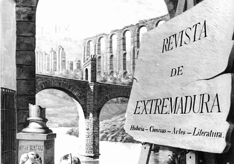 Portada para la 'Revista de Extremadura' que hizo Gustavo Hurtado, hijo de Publio Hurtado.