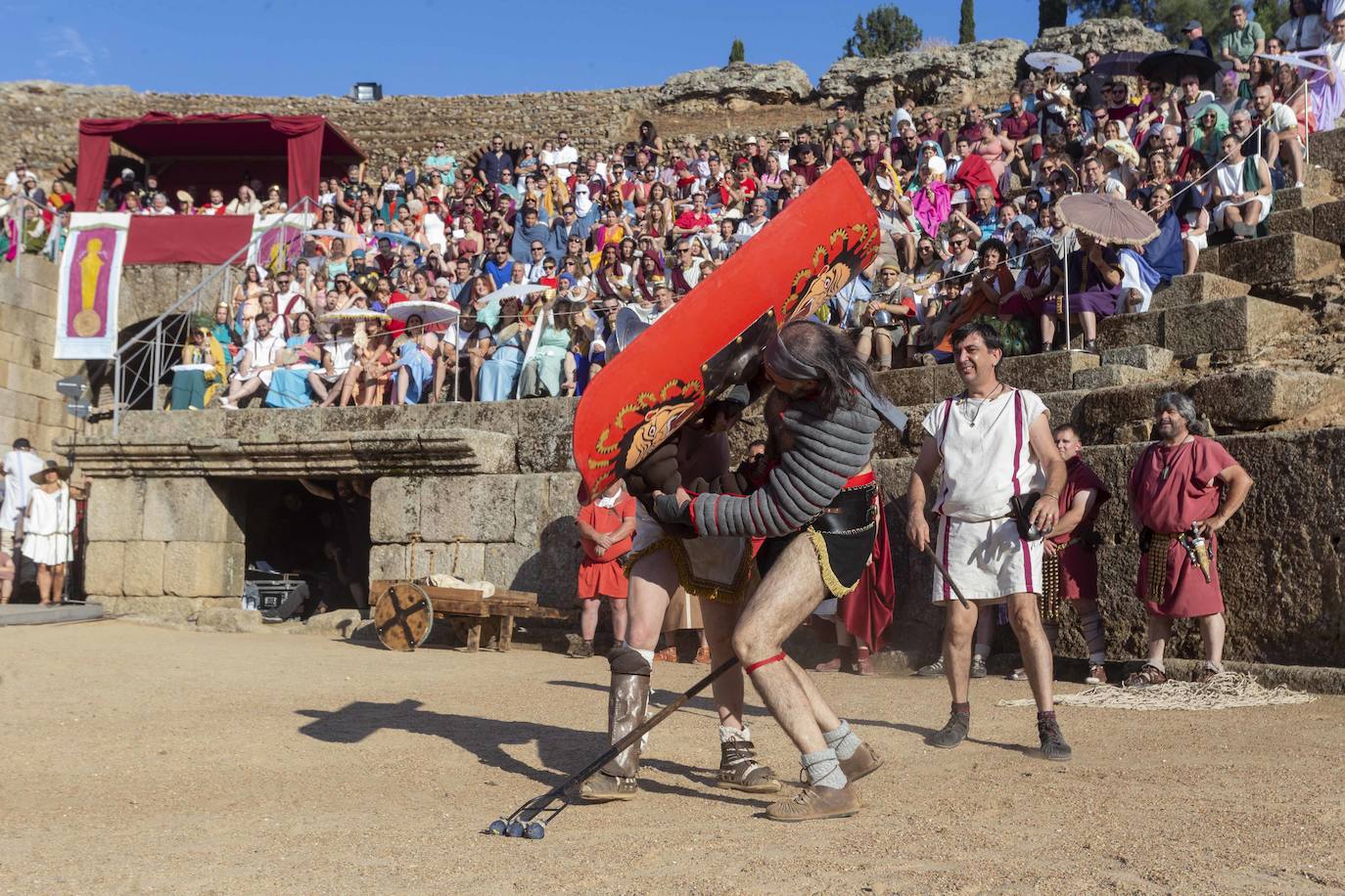 Los gladiadores vuelven a la arena del Anfiteatro de Mérida