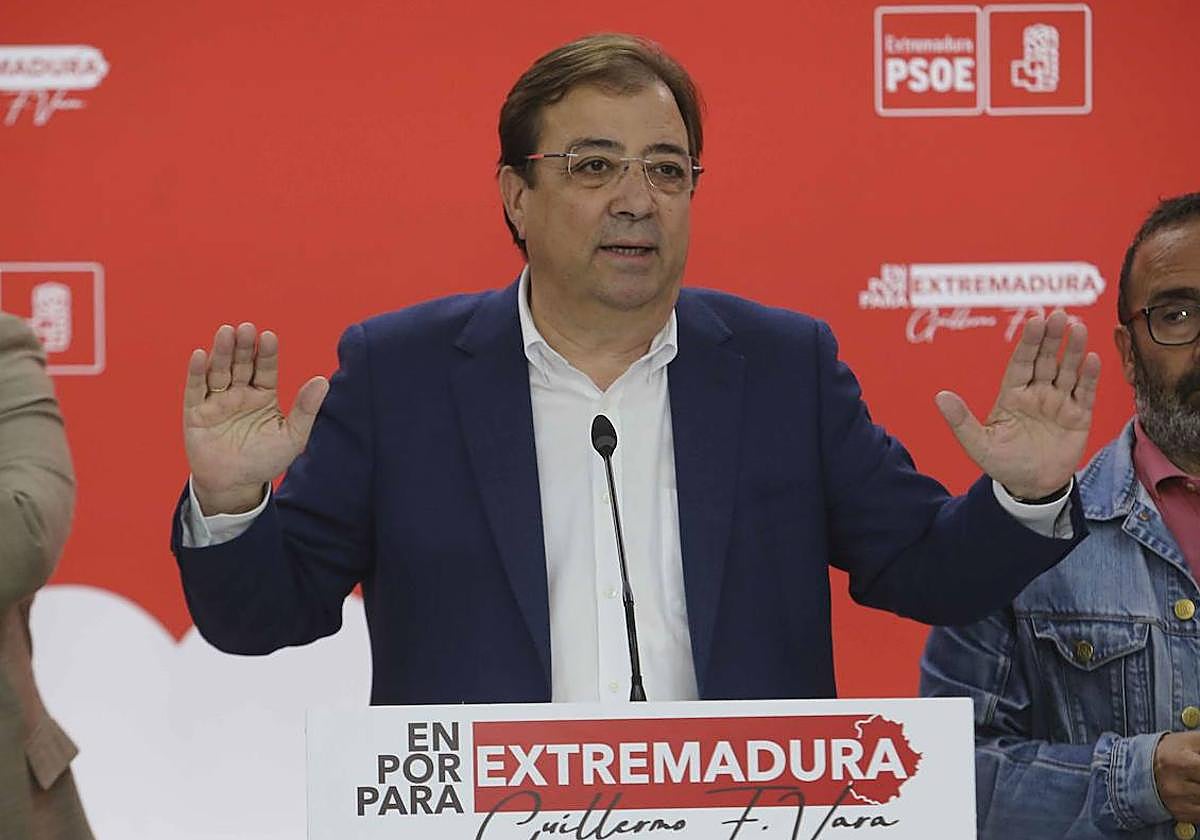 El presidente en funciones de la Junta de Extremadura, Guillermo Fernández Vara