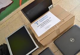 Parte del material recibido