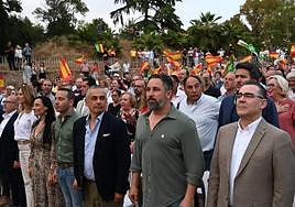 Santiago Abascal y Ángel Pelayo, en Badajoz.