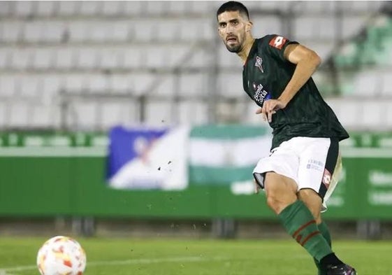 Bourdal durante un partido con el Racing de Ferrol de la pasada temporada.