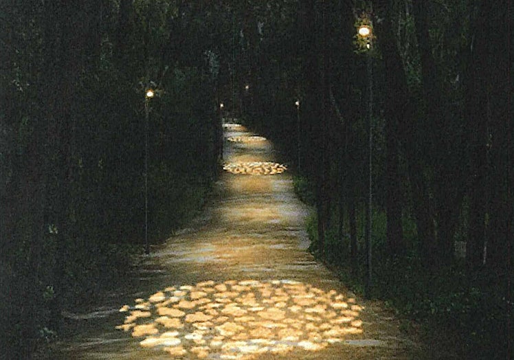 Reproducción de cómo quedarán iluminados los caminos interiores.