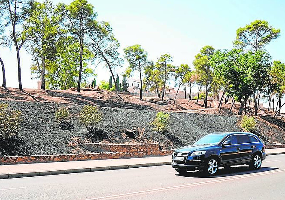 La última zona que se ha calcinado en la Alcazaba.