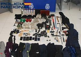 Objetos intervenidos en la operación.