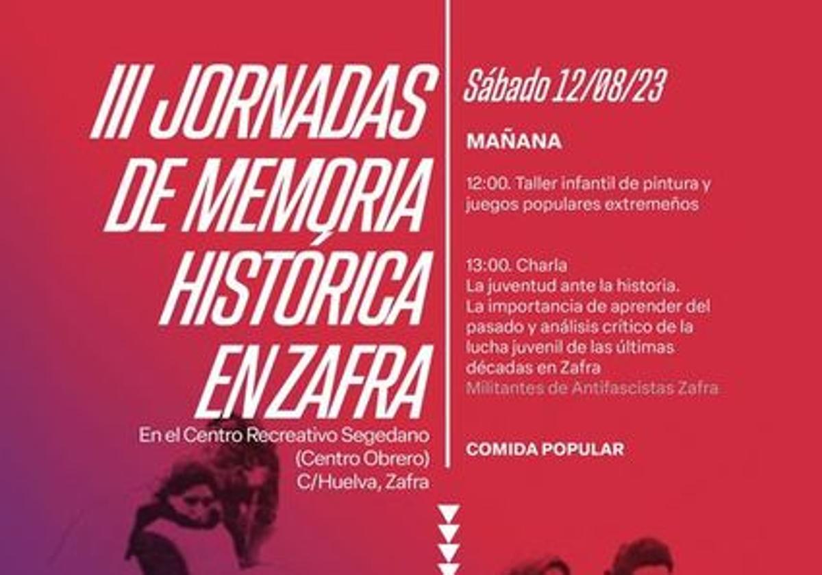 Las III Jornadas de Memoria Histórica de Zafra serán el 11 y 12 de agosto