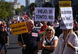 Manifestación en defensa del sistema público de pensiones.